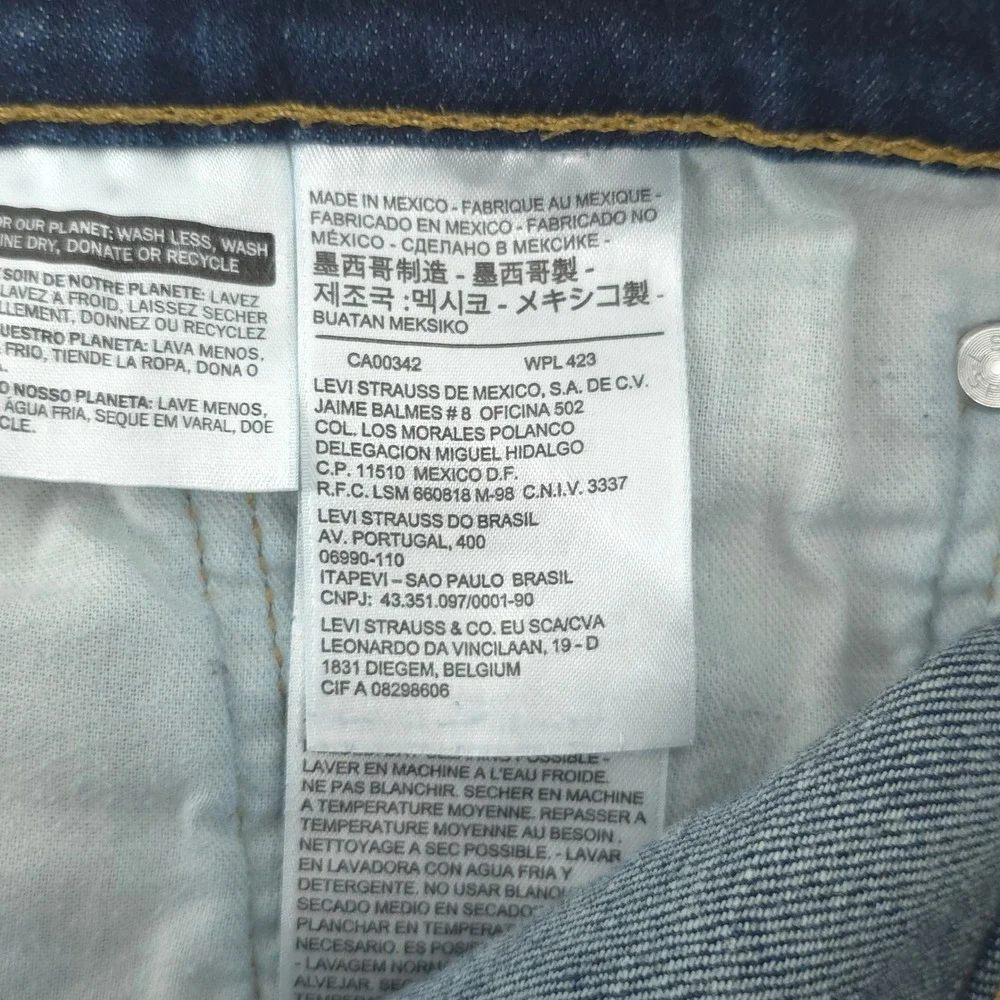 Levi's‎ Mens Jeans 513 Slim Straight 38x30 Blue Dark Wash Denim Classic